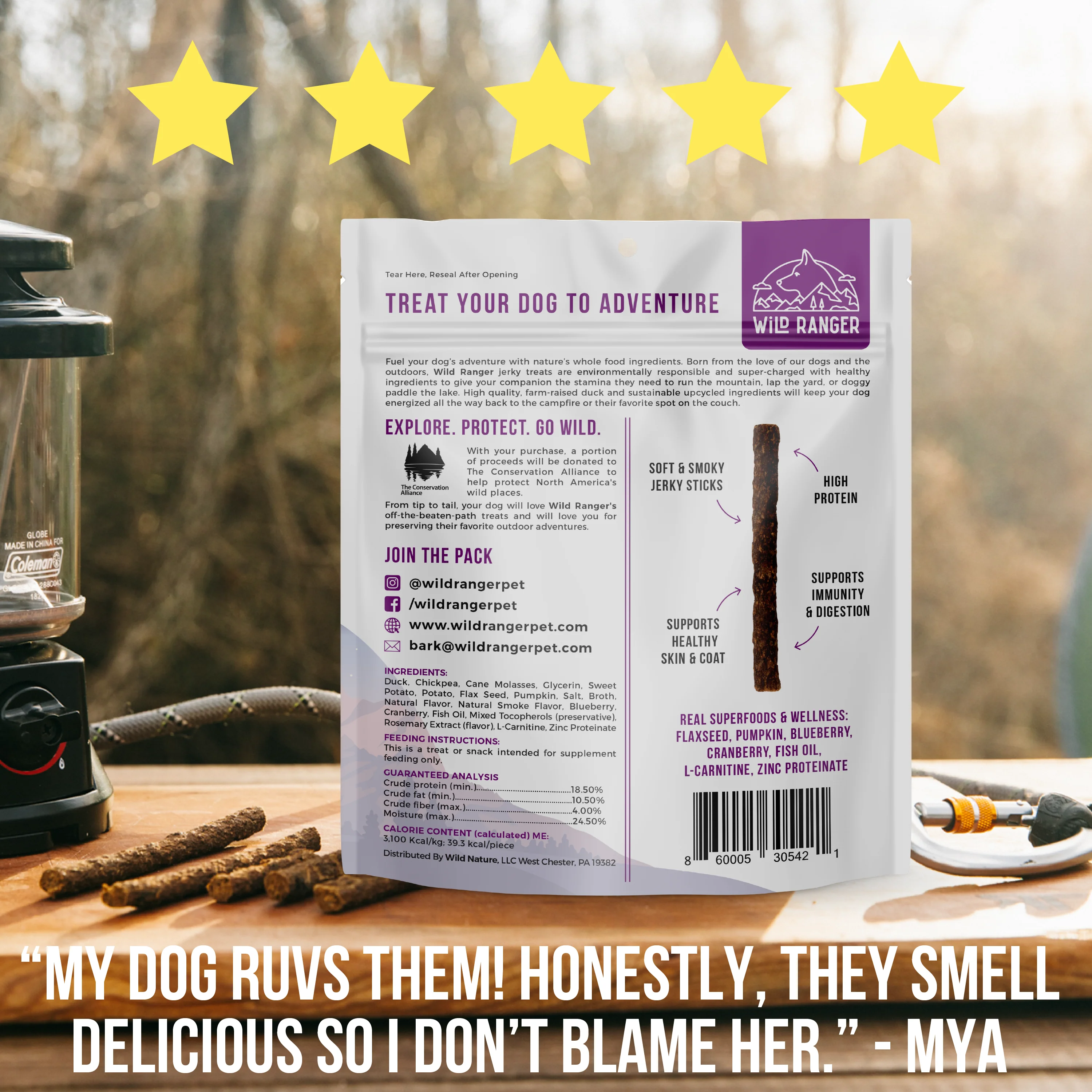Wild Ranger Duck & Superfoods Jerky Dog Treats (8oz) - Image 4