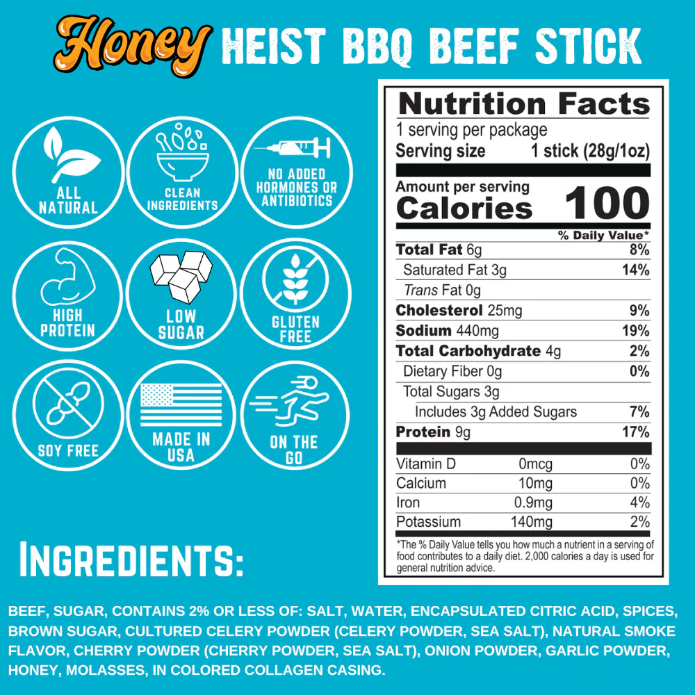 NEW Honey Heist BBQ Beef Stick (3-Pack) - Image 7