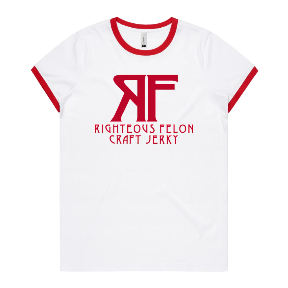 Women's Red & White Ringer T-Shirt